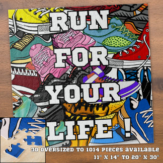 Bold Pop Art Runner Jogger Jigsaw Puzzle
