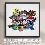 Bold Pop Art Runner Jogger Poster<br><div class="desc">"Bold Pop Art Runner Jogger" is a striking design featuring a vibrant collage of sneakers in bold and dynamic colours. Inspired by modern pop art aesthetics is ideal for runners, sneaker enthusiasts and contemporary art lovers. This design is perfect for t-shrits, accessories, home decor and more. Its lively composition adds...</div>