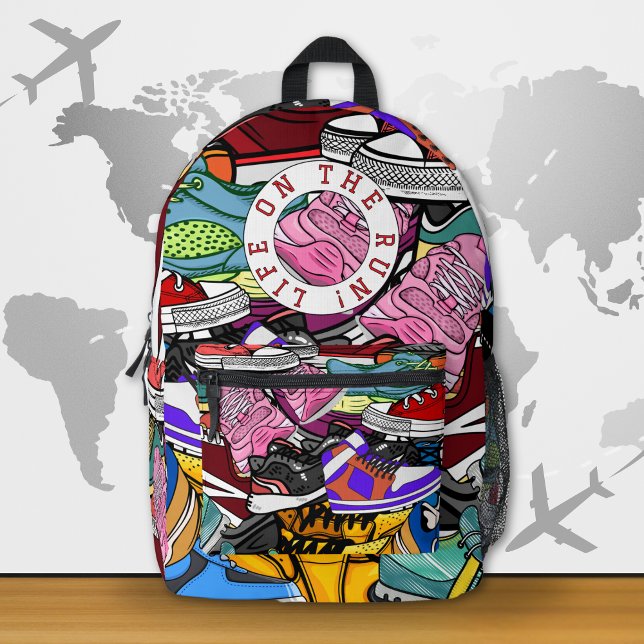 Bold Pop Art Runner Jogger Printed Backpack (Creator Uploaded)