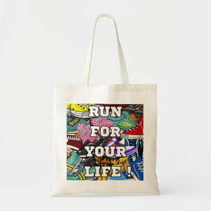 Bold Pop Art Runner Jogger Tote Bag