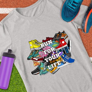 Bold Pop Art Runner Jogger Tri-Blend Shirt