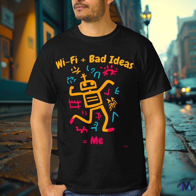 Bold Pop Art Tech Humour Robot T-Shirt (Creator Uploaded)