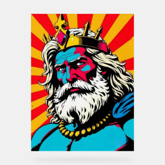 Bold Pop Art Zeus – Colorful Greek God Illustratio Acrylic Sign