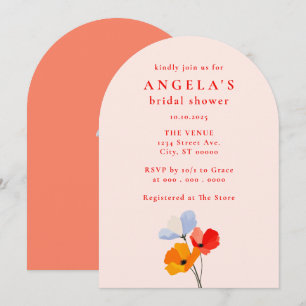 Bold Poppy Floral Bridal Shower Invitation