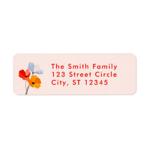 Bold Poppy Floral Return Address Label