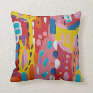 Bold Primary Colors Abstract Cushion
