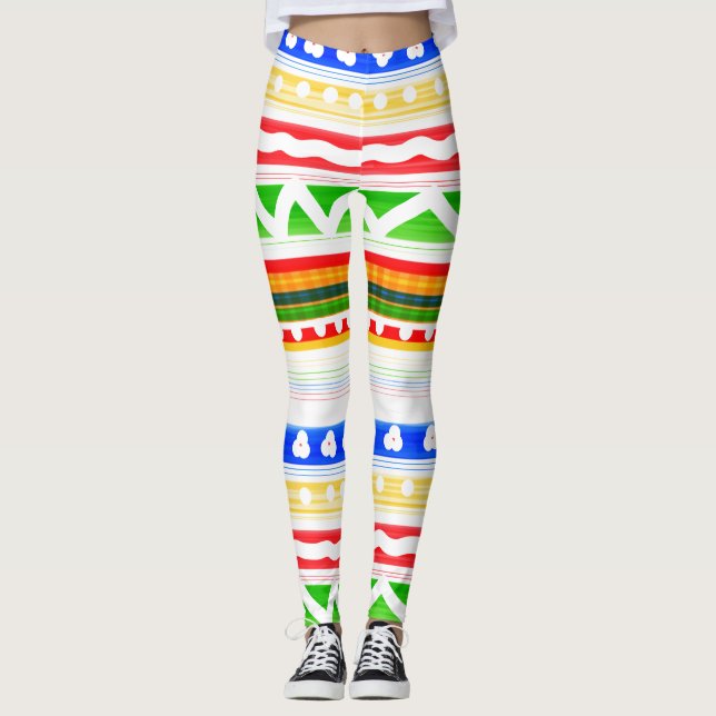 Bold Print Patterned Leggings (Front)