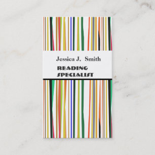 BOLD Professional  Modern Striped Pattern Colourfu Business Card