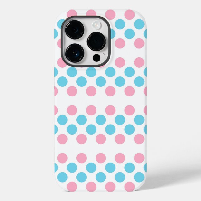 Bold Proud Transgender Pride Flag Colours Polkadot Case-Mate iPhone Case (Back)