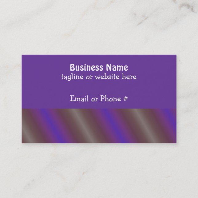 Bold Purple and Gray Diagonal Stripe Business Card (Front)