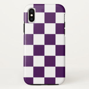 Bold Purple and White Chequered Pattern Case-Mate iPhone Case