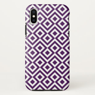 Bold Purple and White Geometric Meander Case-Mate iPhone Case