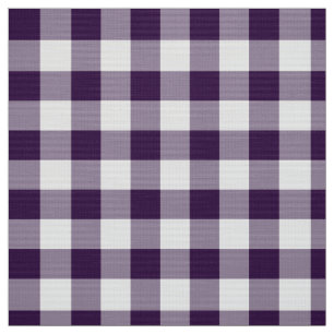 Bold Purple and White Gingham Plaid Fabric