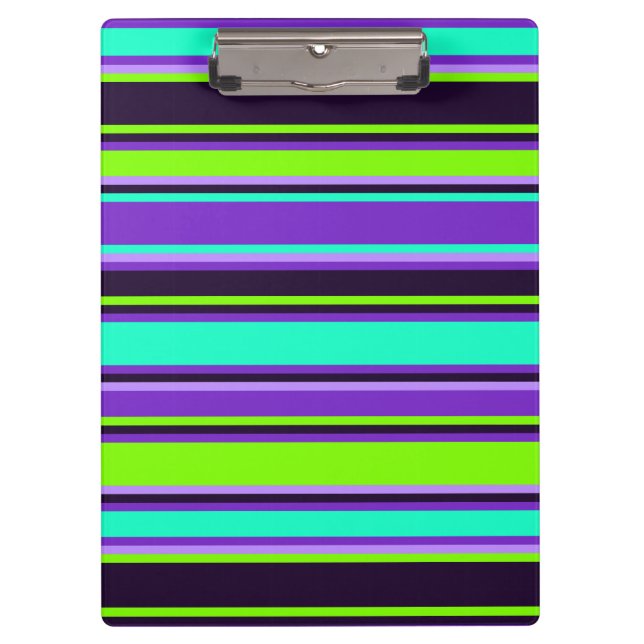 Bold Purple, Aqua, & Chartreuse Clipboard (Front)