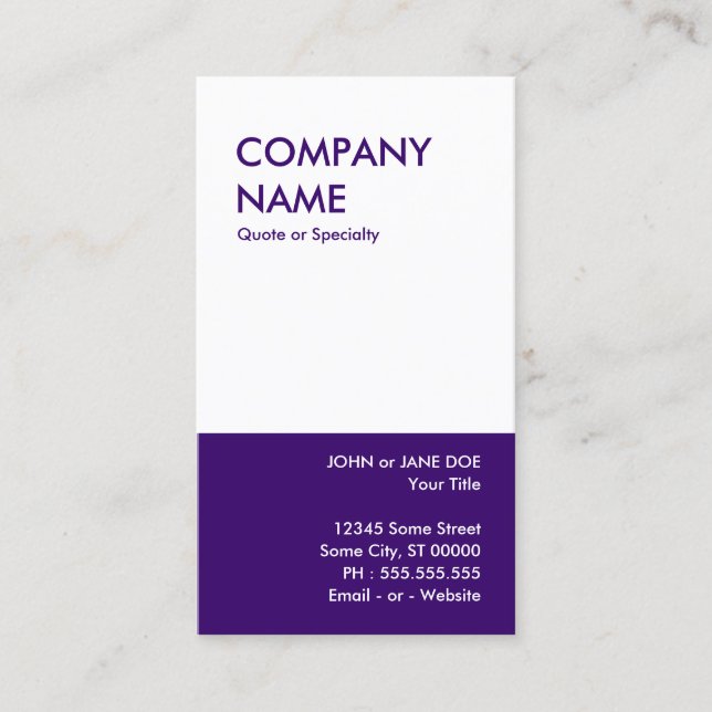 bold purple business card (Front)