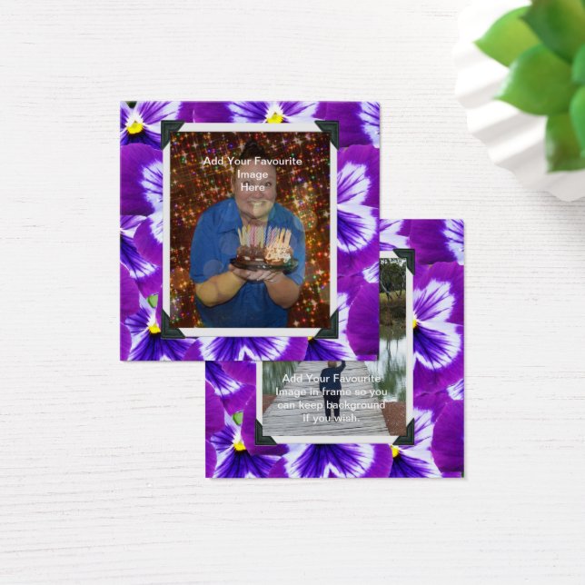 Bold Purple Fairy Pansies, Photo Frame  (Desk)