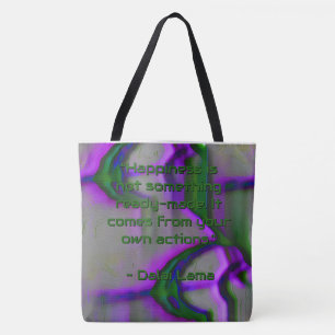Bold Purple & Green Inspirational "Tote & Quote" Tote Bag