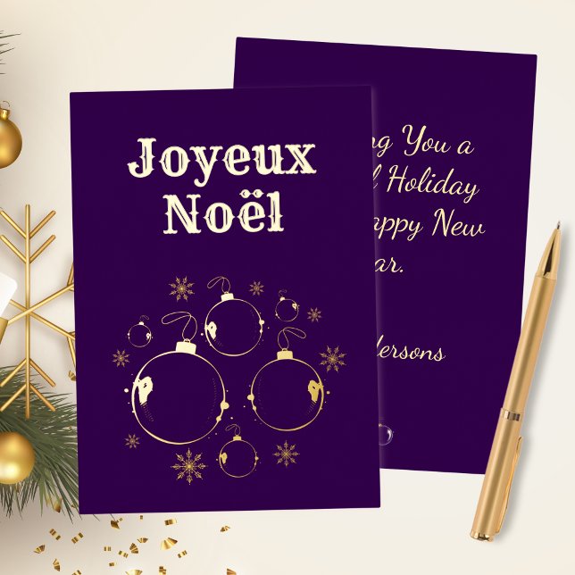 Bold Purple Modern Joyeux Noel Gold  (Creator Uploaded)