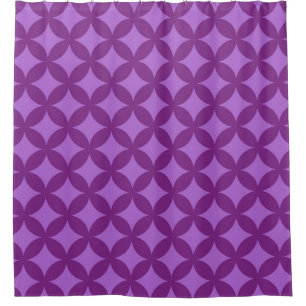 Bold Purple on Purple Geocircles Pattern Design Shower Curtain