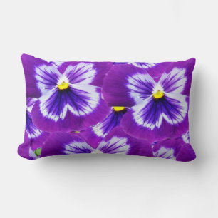 Bold Purple Pansies, Lumbar Cushion
