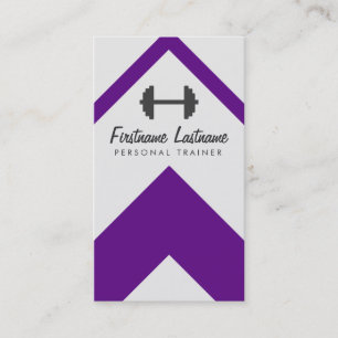 Bold Purple Personal Trainer & Fitness Business Card