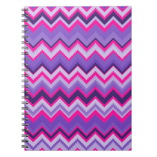 Bold Purple Pink Tribal Chevron Zig Zags Spiral Notebook