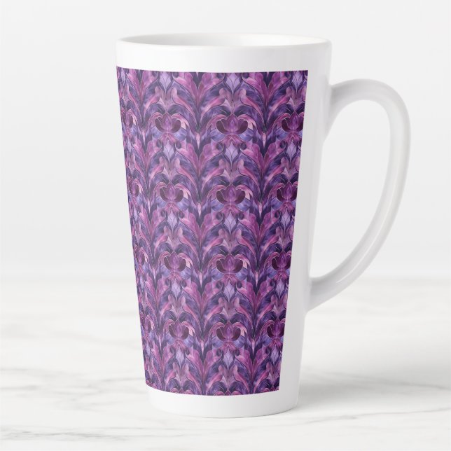 Bold Purple Tones Art Deco Large Latte Mug (Right)