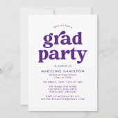 Bold Purple Typography Graduation Party Invitation (Front)