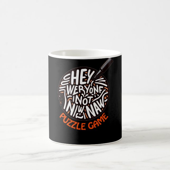 Bold Puzzle Quote Typography Art Coffee Mug (Center)