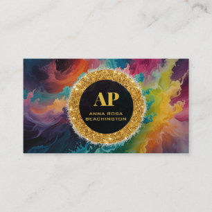 *~ BOLD QR AP93 Vibrant Abstract Business Card