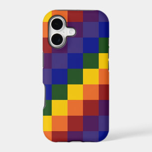 Bold Rainbow Chequerboard Pattern