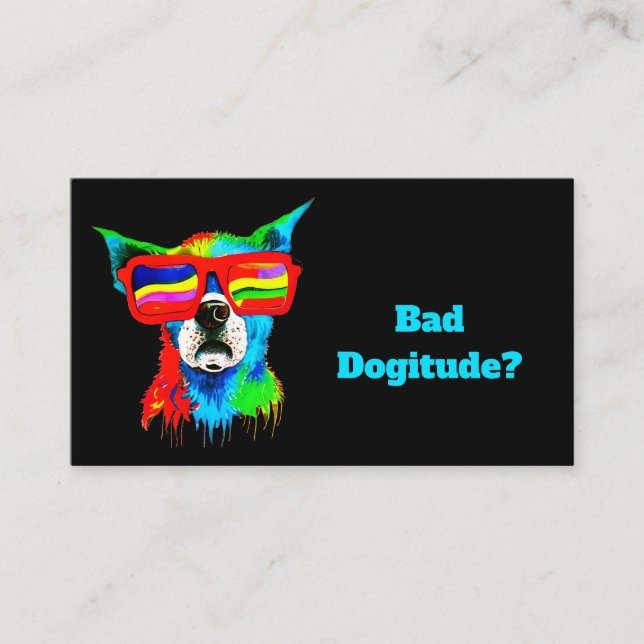 Bold Rainbow Dog Custom Dog Trainer Business Card (Front)