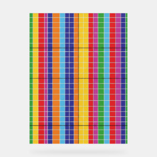Bold Rainbow Grid Pattern Modern Art Poster