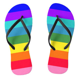 Bold Rainbow Stripes  Jandals
