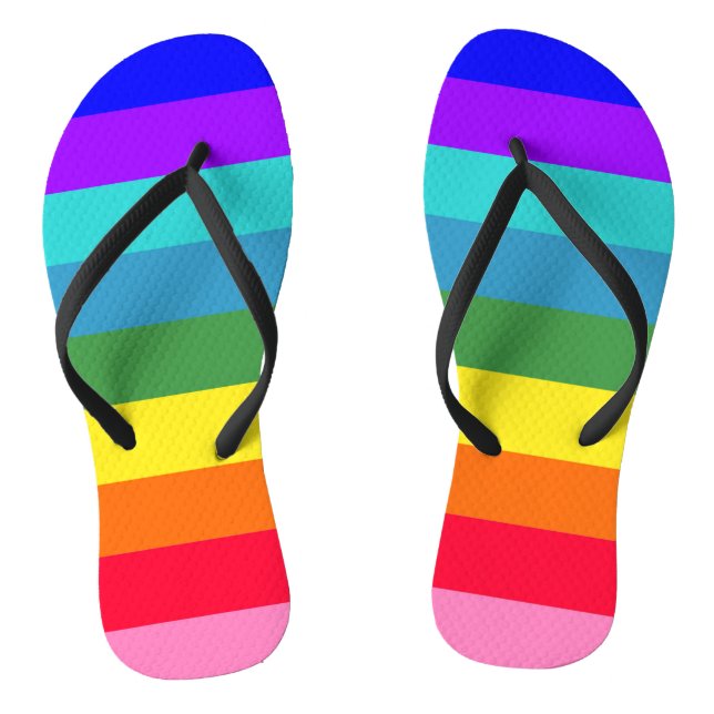 Bold Rainbow Stripes  Jandals (Footbed)