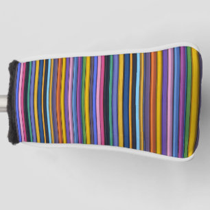 Bold Rainbow Vertical Stripes Golf Head Cover