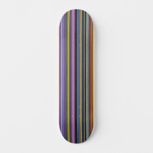 Bold Rainbow Vertical Stripes Skateboard