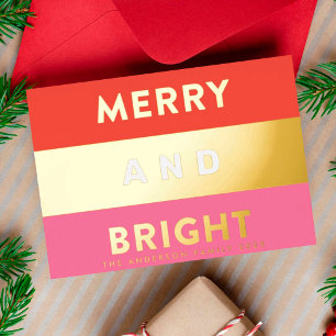 Bold Real Gold Modern Stripes MERRY AND BRIGHT