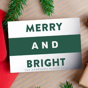 Bold Real Silver Modern Stripes Merry and Bright