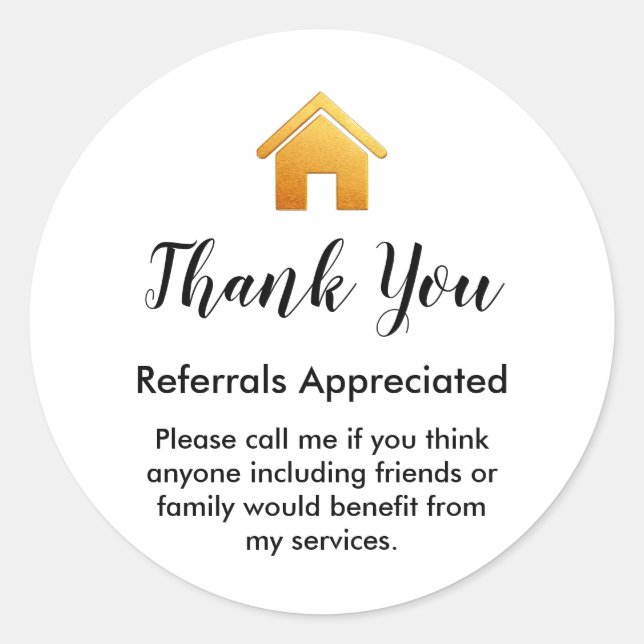 Bold Realtor Thank You Sticker (Front)