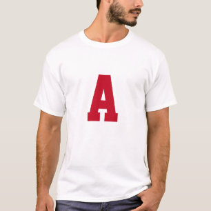 Bold Red Alphabet Letter Mens T-Shirt