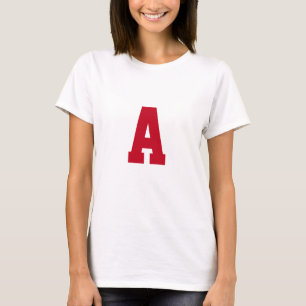 Bold Red Alphabet Letter Womens T-Shirt