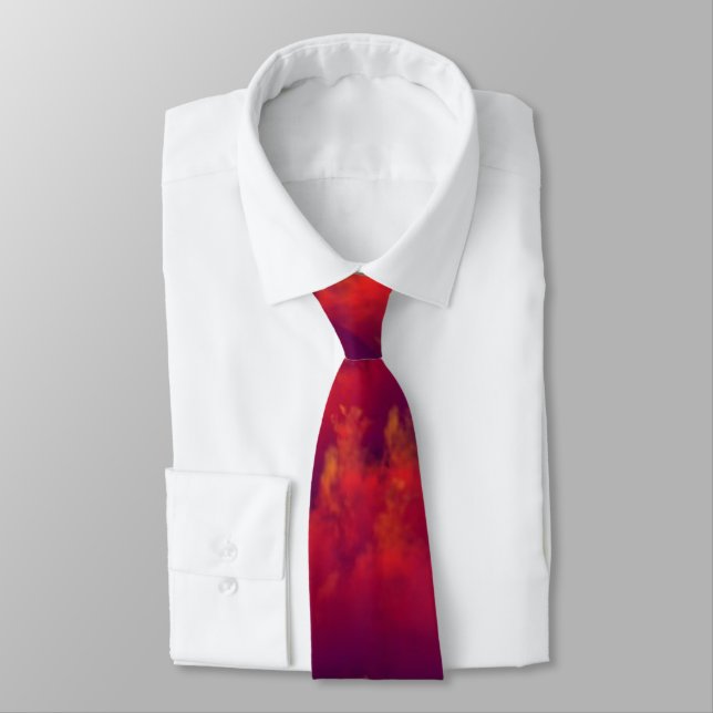 Bold Red and Black Men's Tie (Tied)