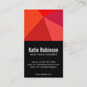 Bold red and black minimalist business card