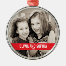 BOLD RED AND WHITE CHRISTMAS ORNAMENT