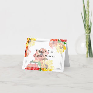 Bold Red and Yellow Daisies Thank You Card