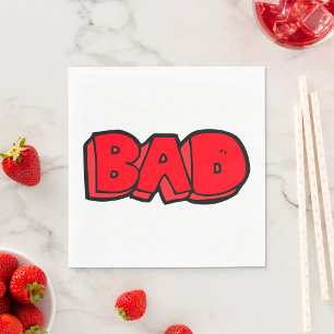 Bold Red Bad Graffiti Style Text Napkin