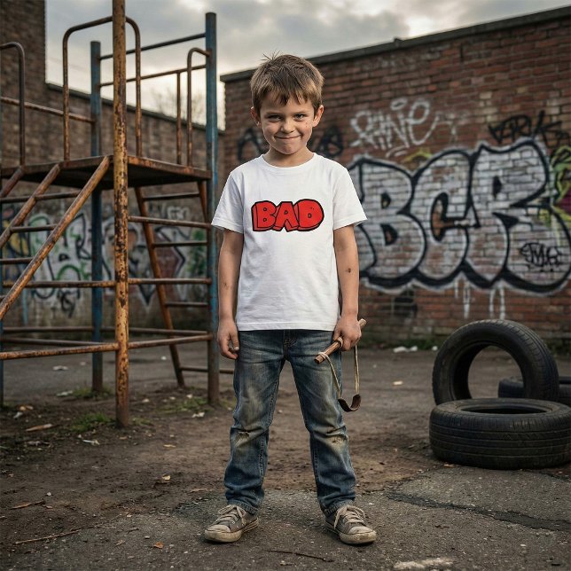 Bold Red Bad Graffiti Style Text T-Shirt (Creator Uploaded)