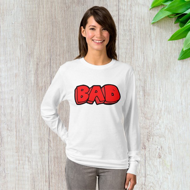 Bold Red Bad Graffiti Style Text T-Shirt (Creator Uploaded)