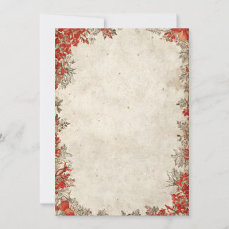 Bold Red Berry Frame | Vintage Christmas Invitatio Invitation
